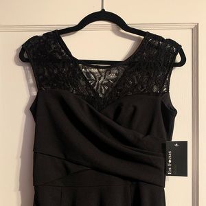 En Focus Black Dress with Lace